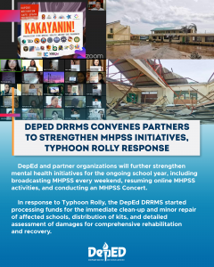 DepEd DRRMS convenes partners to strengthen MHPSS initiatives, Typhoon Rolly response