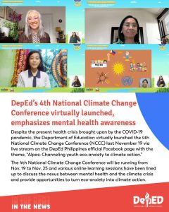 DepEd’s 4th National Climate Change Conference virtually launched, emphasizes mental health awareness