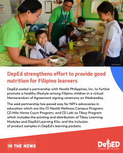 DepEd strengthens effort to provide good nutrition for Filipino learners