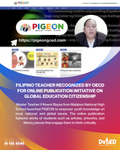 Filipino teacher recognized by OECD for online publication initiative on global education citizenship