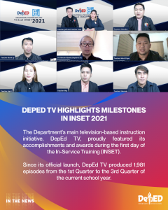 DepEd TV highlights milestones in INSET 2021