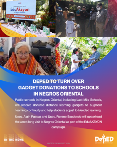 DepEd to turn over gadget donations to schools in Negros Oriental