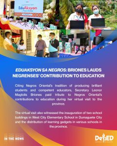 EduAksyon sa Negros: Briones lauds Negrenses’ contribution to education