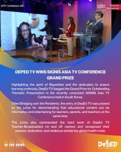 DepEd TV wins SIGNIS Asia TV Conference Grand Prize