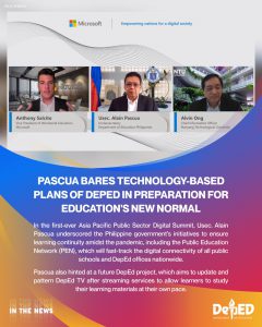 Pascua bares technology-based plans of DepEd in preparation for education’s new normal