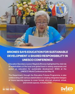 Briones says Education for Sustainable Development a shared responsibility in UNESCO Conference