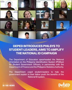 DepEd introduces PhilSys to student-leaders, aims to amplify the National ID campaign