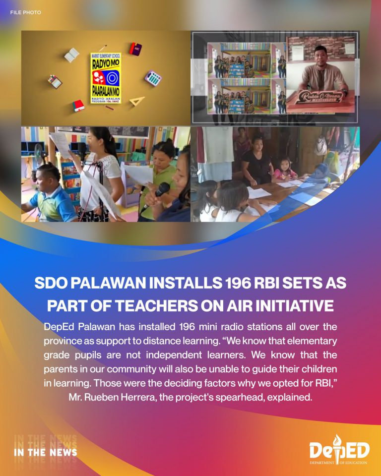 SDO Palawan Installs 196 RBI Sets As Part Of Teachers On Air Initiative ...