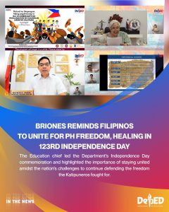 Briones reminds Filipinos to unite for PH freedom, healing in 123rd Independence Day