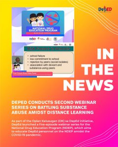 DepEd conducts second webinar series on battling substance abuse amidst distance learning