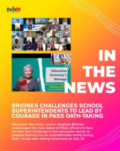 Briones challenges school superintendents to lead by courage in PASS oath-taking