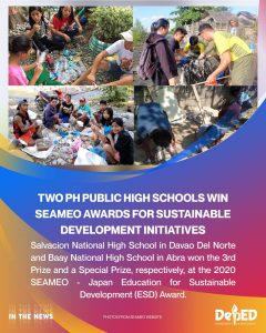 Two PH public high schools win SEAMEO awards for sustainable development initiatives