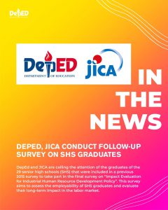 DepEd, JICA conduct follow-up survey on SHS graduates