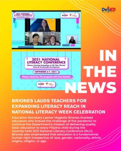 Briones lauds teachers for expanding literacy reach in National Literacy Week celebration