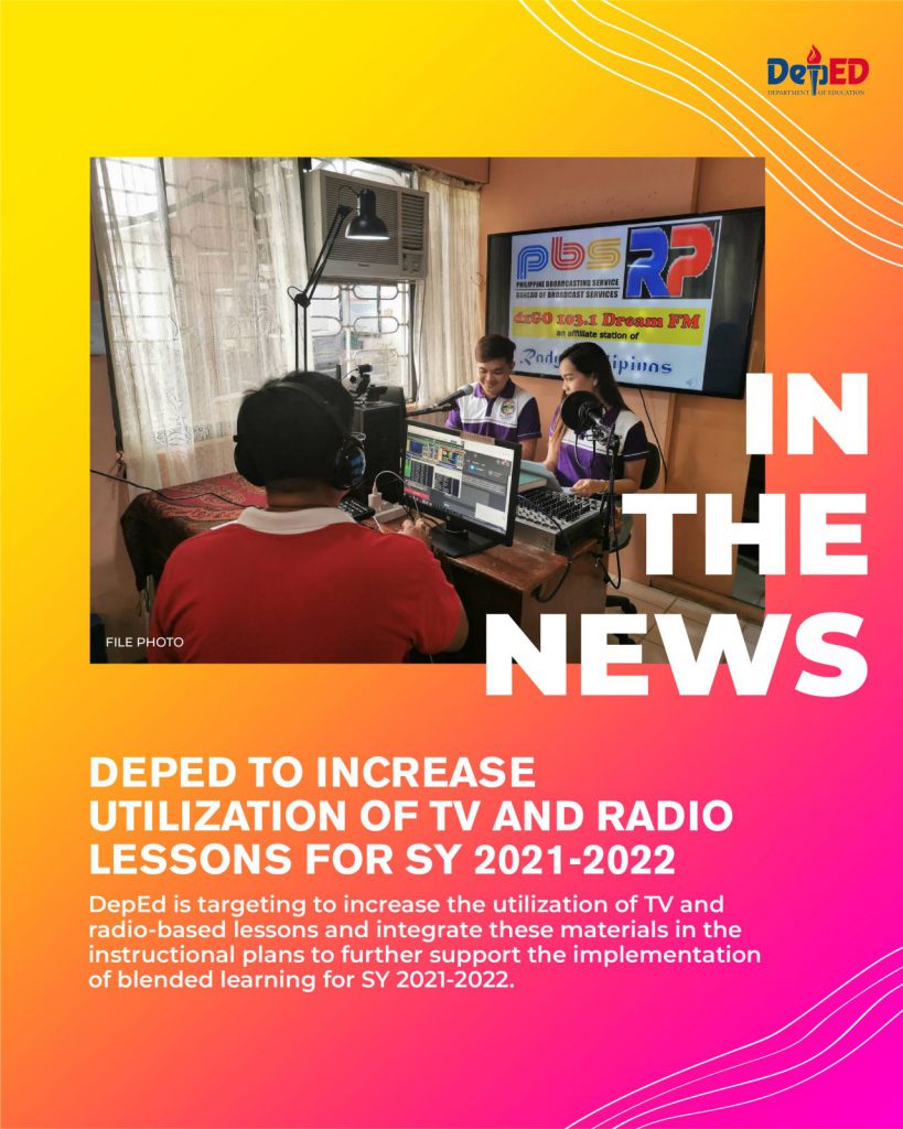 Deped To Increase Utilization Of Tv And Radio Lessons For Sy 2021 2022 0663