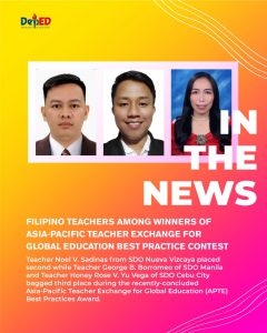 Filipino teachers among winners of Asia-Pacific Teacher Exchange for Global Education Best Practice Contest