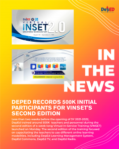 DepEd records almost 500k participants for VINSET’s second edition