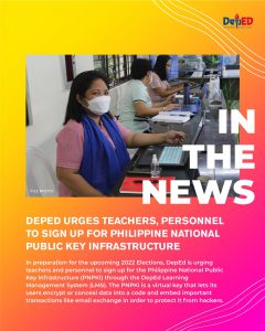 DepEd urges teachers, personnel to sign up for Philippine National Public Key Infrastructure