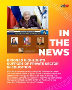 Briones highlights support of private sector in education