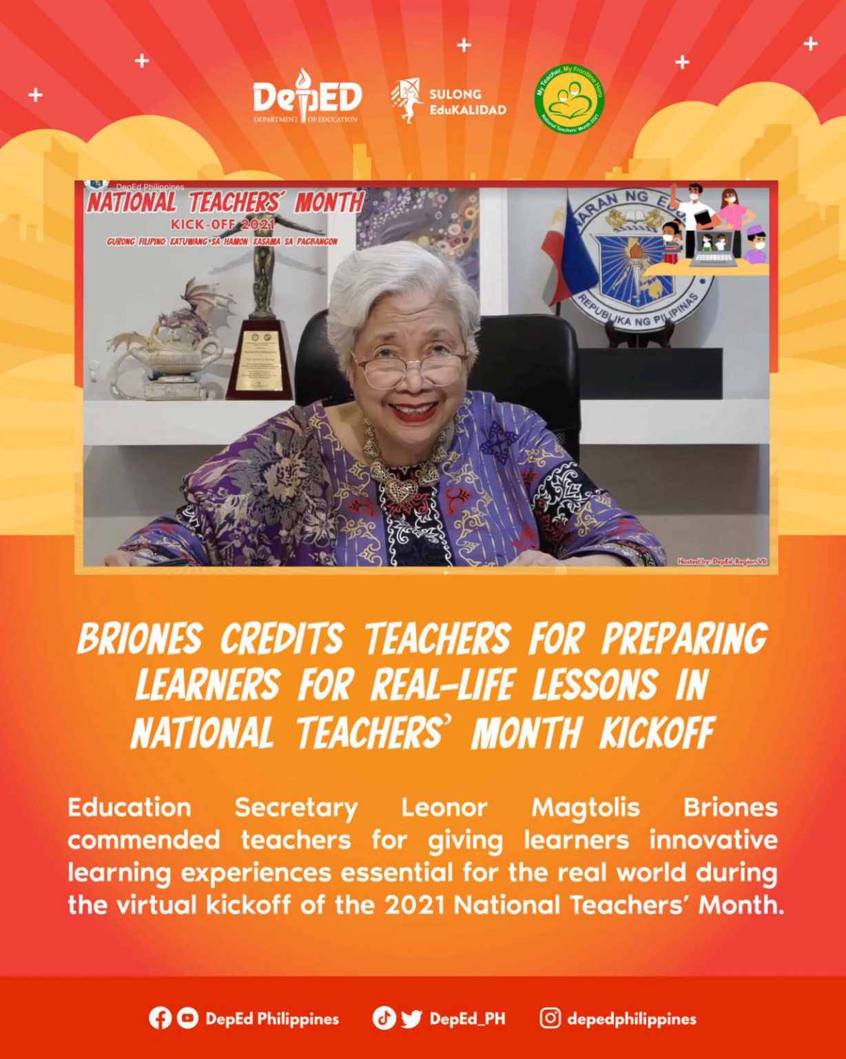 Briones Credits Teachers For Preparing Learners For Real-life Lessons ...