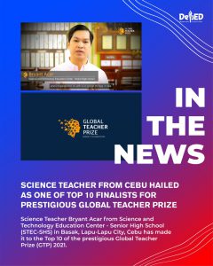 Science Teacher from Cebu hailed as one of Top 10 finalists for prestigious Global Teacher Prize