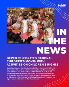 DepEd celebrates National Children’s Month with activities on children’s rights