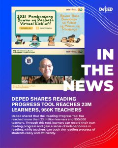 DepEd shares Reading Progress tool reaches 23M learners, 950K teachers