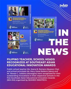 Filipino teacher, school heads recognized at Southeast Asian Educational Innovation Awards