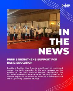 PRRD STRENGTHENS SUPPORT FOR BASIC EDUCATION