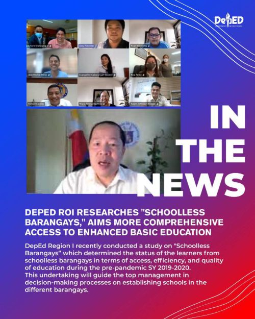 DepEd ROI researches “Schoolless Barangays,” aims more comprehensive ...