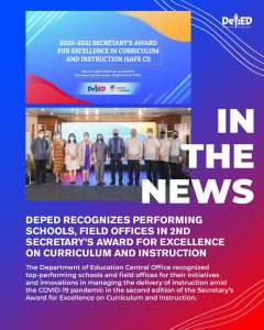 DepEd recognizes performing schools, field offices in 2nd Secretary’s Award for Excellence on Curriculum and Instruction