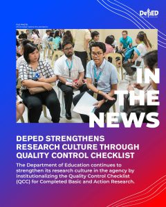 DepEd strengthens research culture through Quality Control Checklist