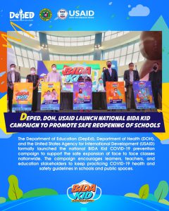 DepEd, DOH, USAID launch National BIDA Kid Campaign to promote safe reopening of schools