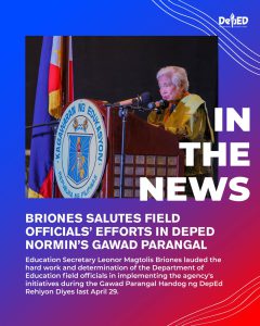 Briones salutes field officials’ efforts in DepEd NorMin’s Gawad Parangal