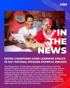 DepEd champions Home Learning Spaces in 2021 National Brigada Eskwela Awards