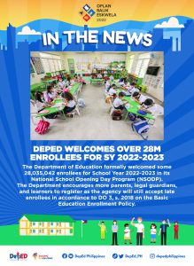 DepEd welcomes over 28M enrollees for SY 2022-2023