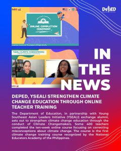 DepEd, YSEALI strengthen climate change education through online teacher training