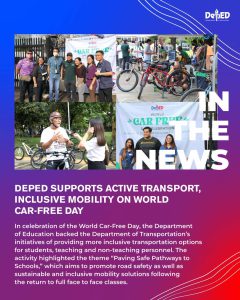 DepEd supports active transport, inclusive mobility on World Car-Free Day