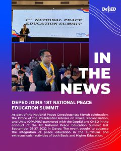 DepEd joins 1st National Peace Education Summit