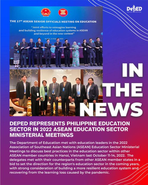 Deped Represents Philippine Education Sector In 2022 Asean Education Sector Ministerial Meetings 7502