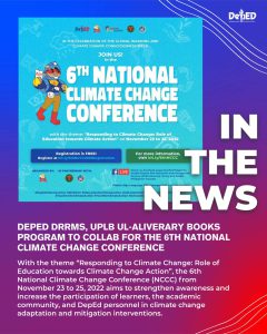 DepEd DRRMS, UPLB UL-ALIVErary BOOKS Program collab for the 6th National Climate Change Conference