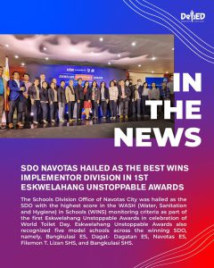 SDO Navotas hailed as the Best WINS implementor division in 1st Eskwelahang Unstoppable Awards