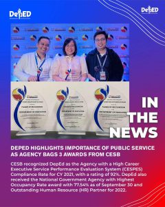 DepEd highlights importance of public service as agency bags 3 awards from CESB