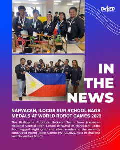 Narvacan, Ilocos Sur school bags medals at World Robot Games 2022