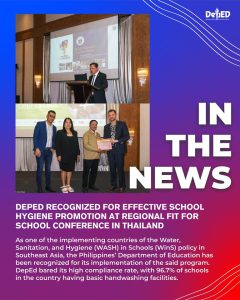 DepEd recognized for effective school hygiene promotion at Regional Fit for School Conference in Thailand