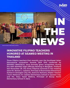 Innovative Filipino teachers honored at SEAMEO meeting in Thailand