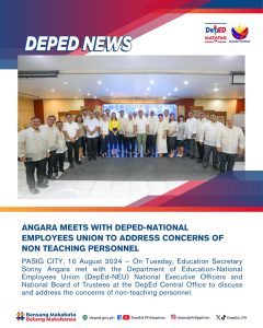 Angara Meets with DepEd-National Employees Union to Address Concerns of Non Teaching Personnel