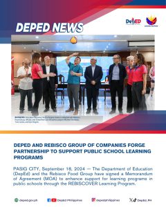 DepEd and Rebisco Group of Companies Forge Partnership to Support Public School Learning Programs