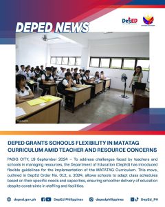 DepEd Grants Schools Flexibility in MATATAG Curriculum Amid Teacher and Resource Concerns