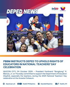 PBBM instructs DepEd to uphold rights of educators in National Teachers’ Day celebration